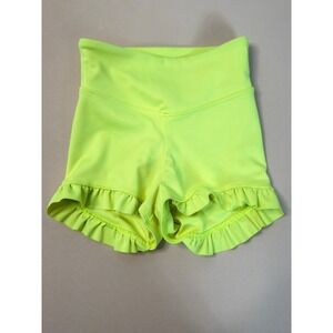TigerFriday Filly Bootie Shorts Citrus Neon Yellow Ruffle Child Medium CM